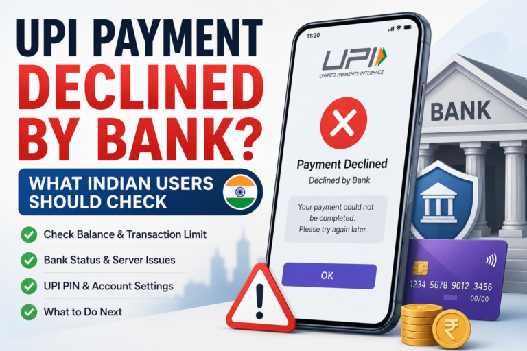 UPI payment declined by bank