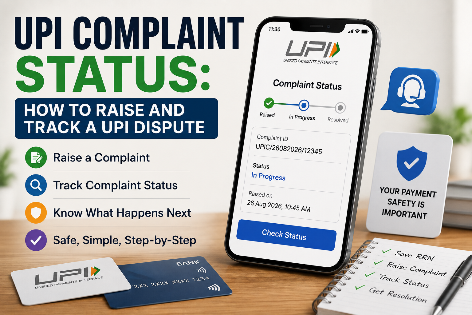 UPI complaint status tracking