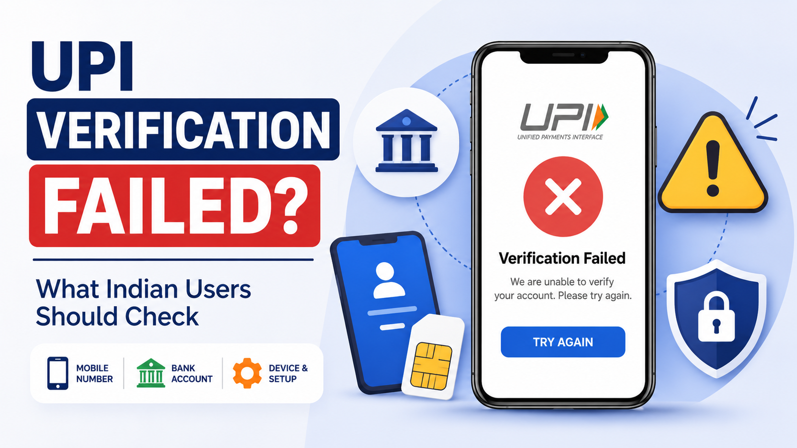 UPI verification failed on mobile