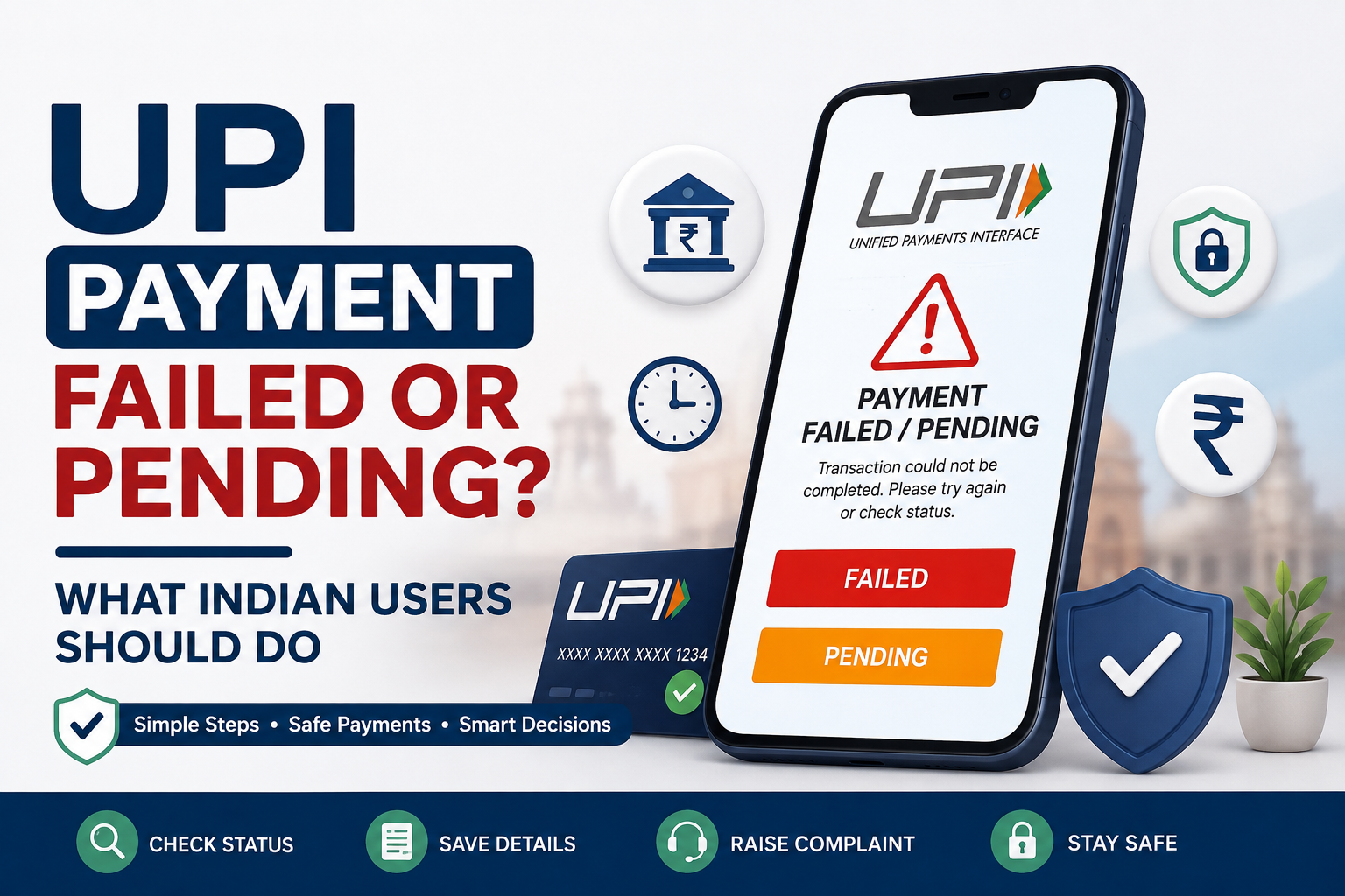 UPI payment failed or pending guide for Indian users